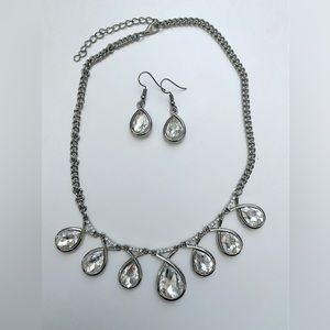 Silver fake crystal set
